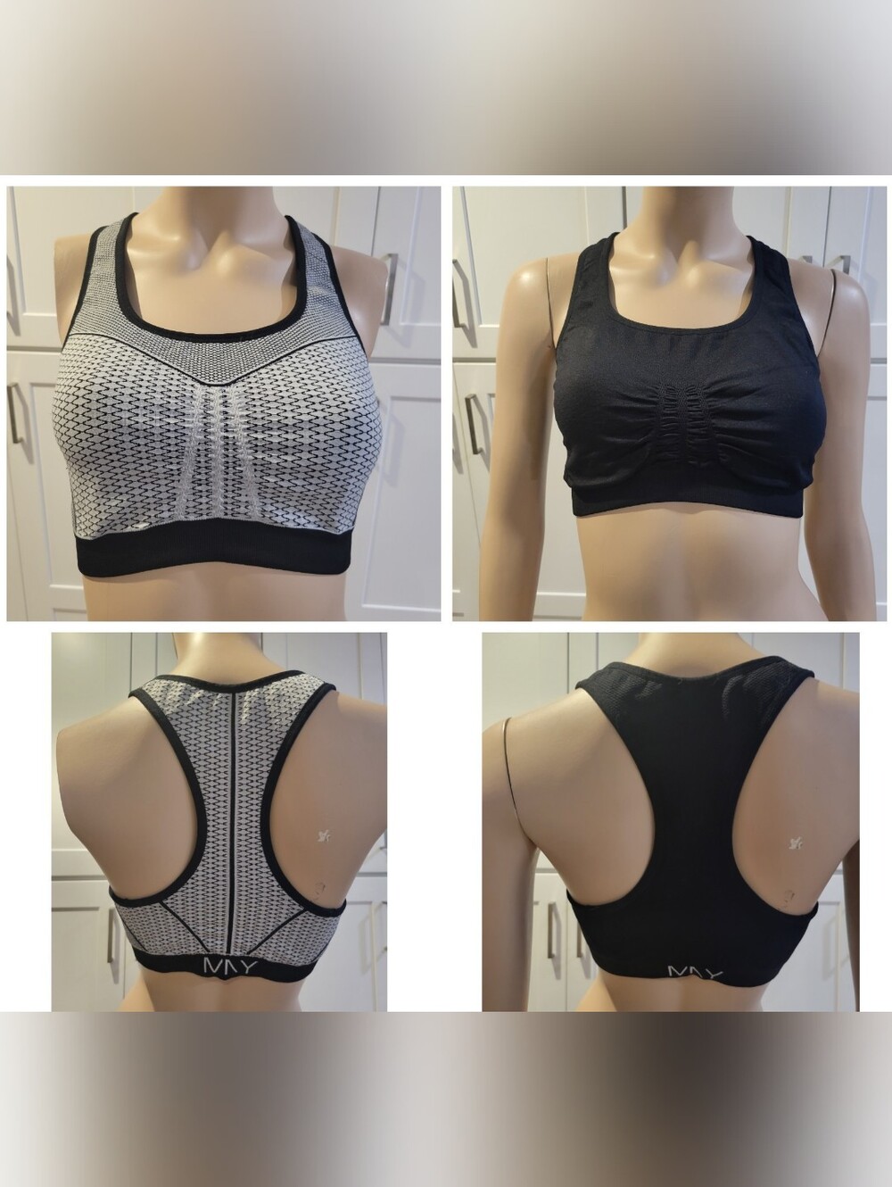 Marc New York Reversible Comfort Sports Bra Medium Compression EUC Racerback